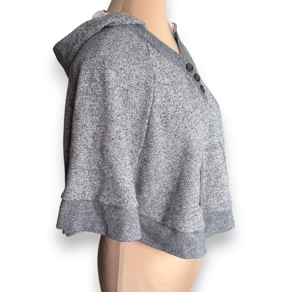 DECREE gray cropped hoodie size S - Picture 2 of 8